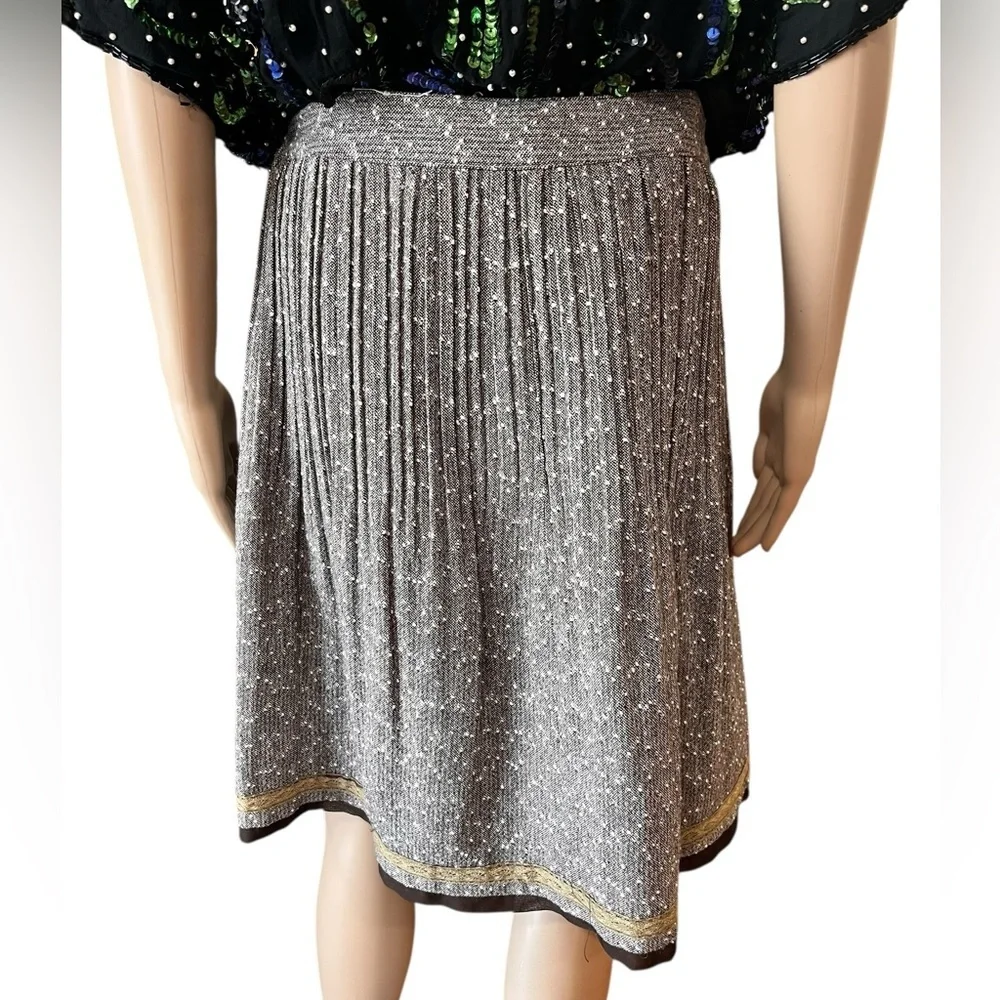 Vintage 80’s 90’s Hong Kong tweed pleated glittery school girl skirt.-L